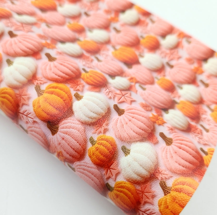 3D Effect Pumpkins Artisan Leatherette