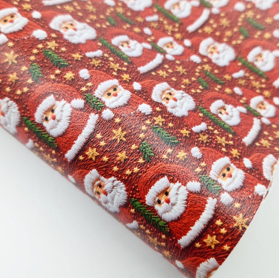 3D Effect Santa Artisan Leatherette