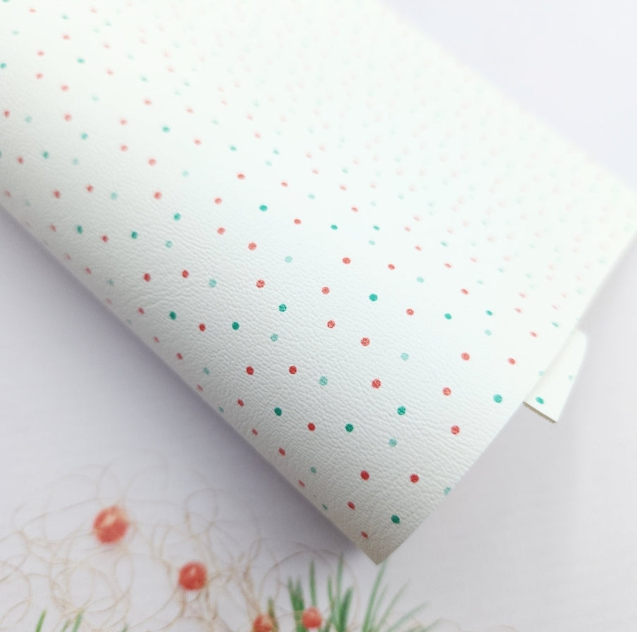 Minty Christmas Polka Artisan Leatherette