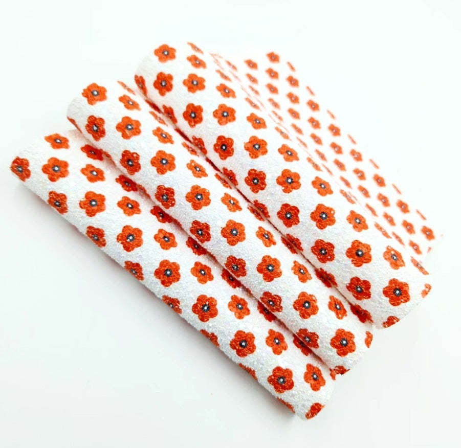 Little Red Poppy Printed Chunky Glitter