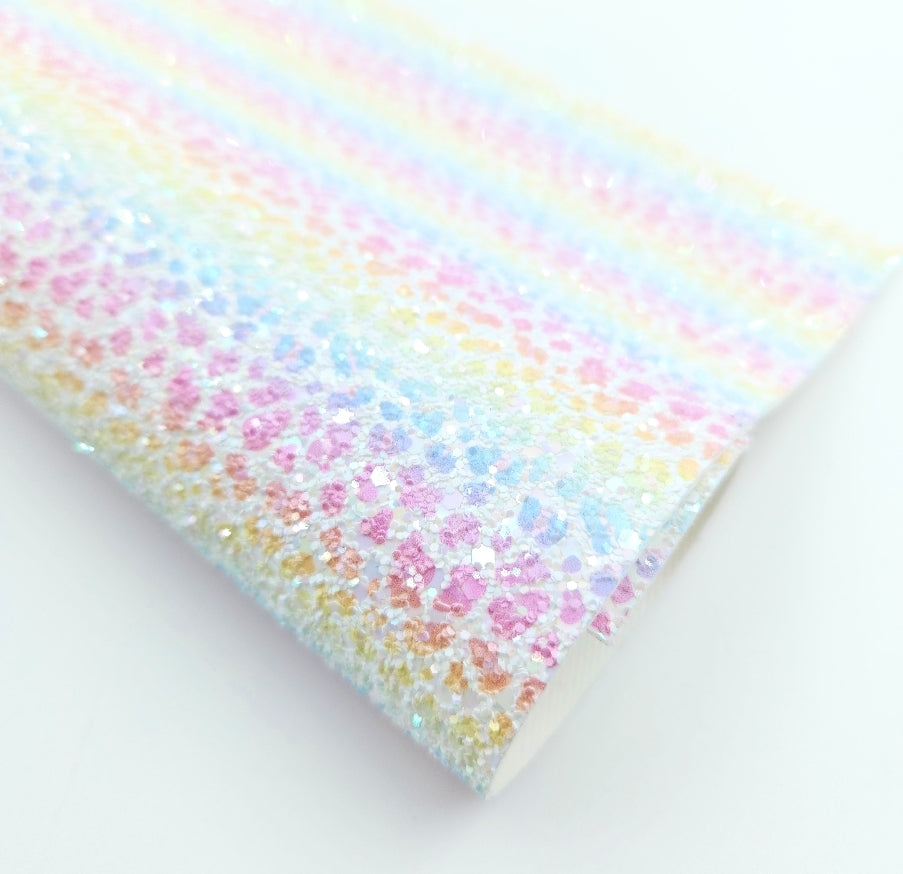 Ombre Rainbow Leopard Printed Chunky Glitter