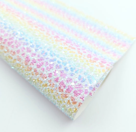 Ombre Rainbow Leopard Printed Chunky Glitter