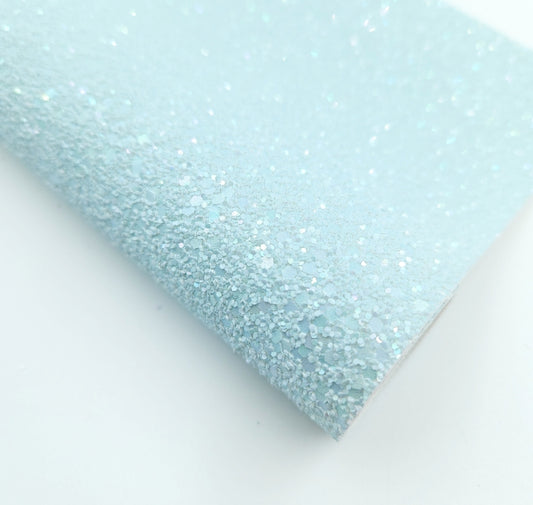 Perfect Mint Blue Printed Chunky Glitter