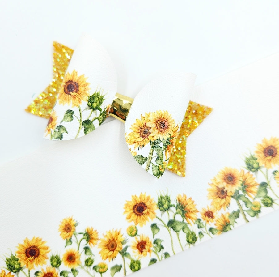 Sunflower Border Leatherette Fabric Roll