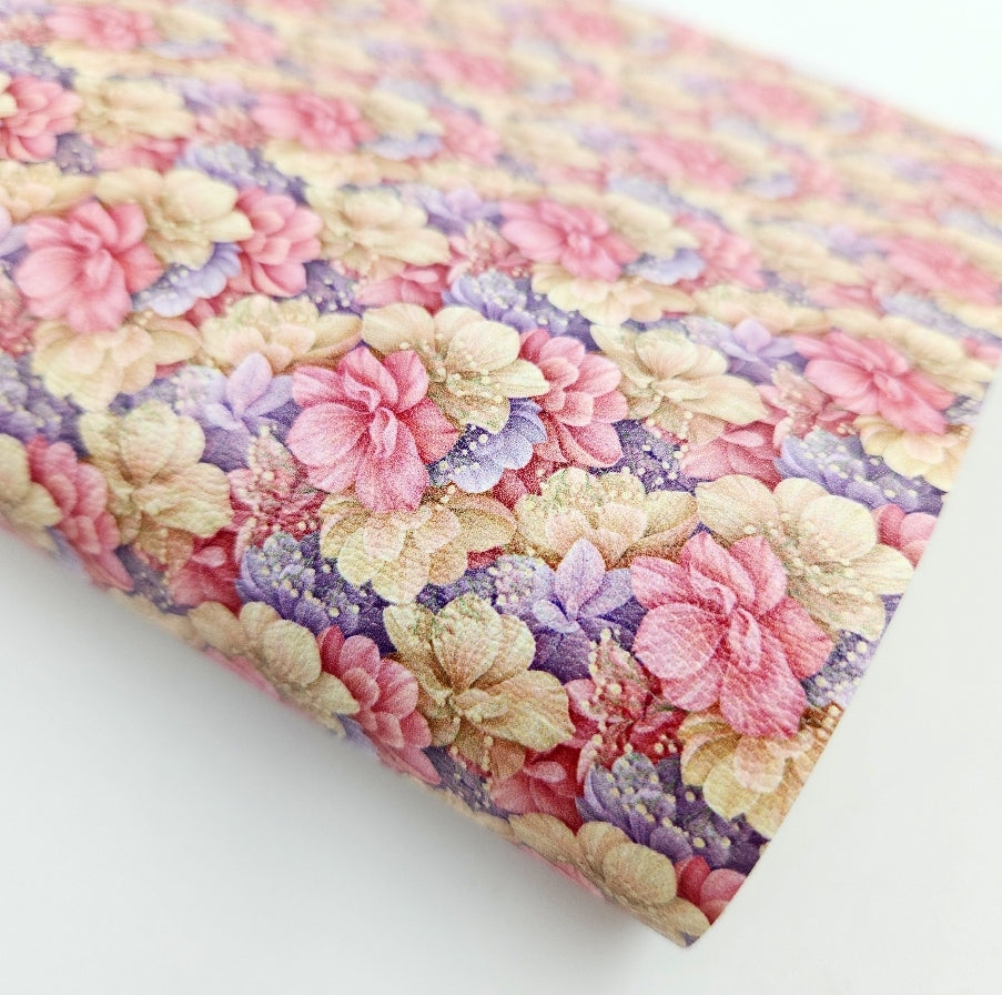 Lilac & Gold Bouquet Artisan Leatherette