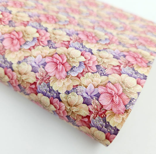 Lilac & Gold Bouquet Artisan Leatherette