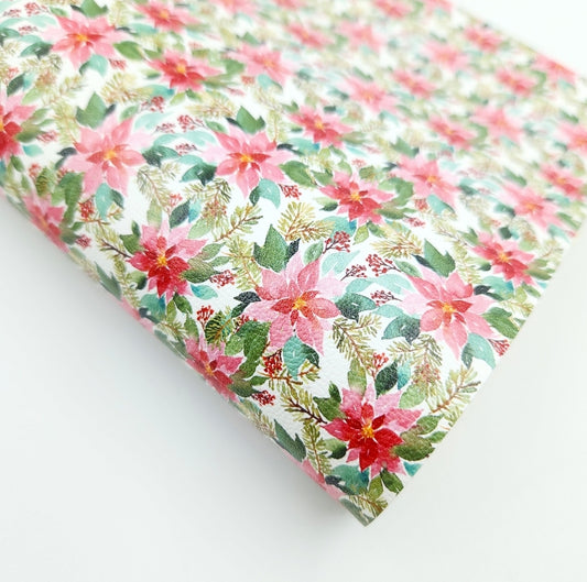 Pink Poinsettia Artisan Leatherette