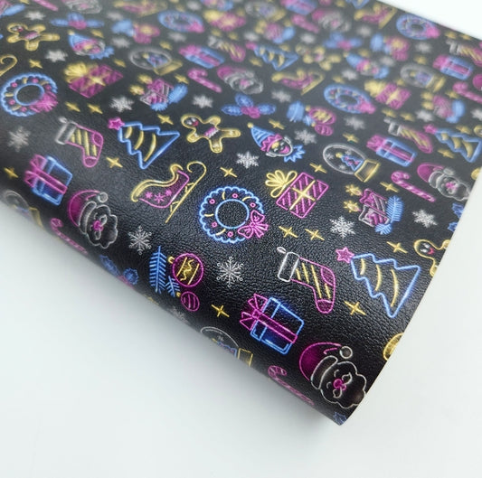 Neon Christmas Artisan Leatherette