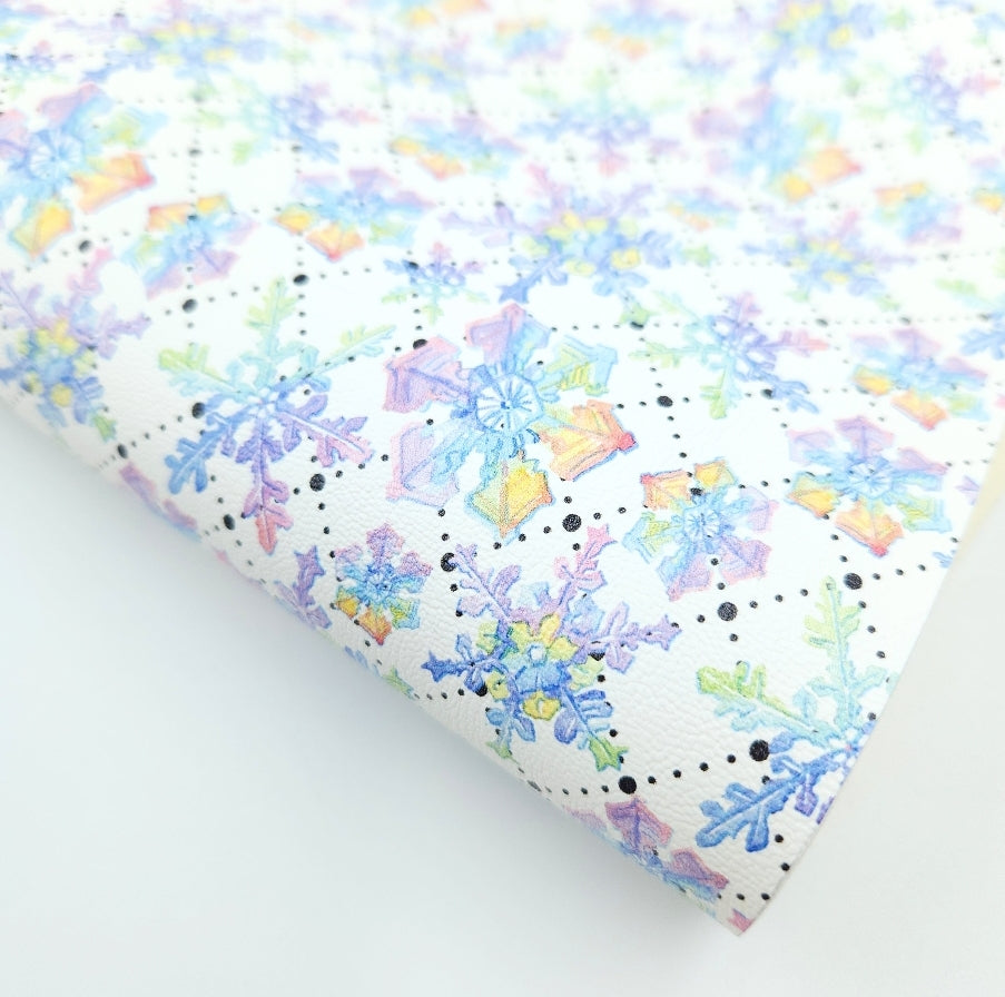 Rainbow Snowflakes Artisan Leatherette