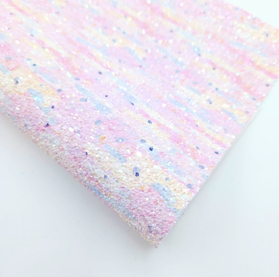 Abstract Pastel Printed Chunky Glitter