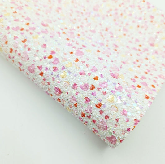 Heart Balloons Printed Chunky Glitter