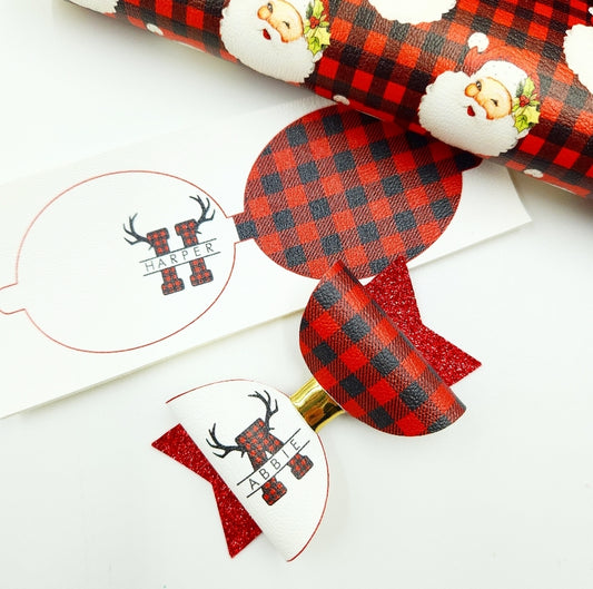 Personalised Reindeer Buffalo | Printed Bow Loops