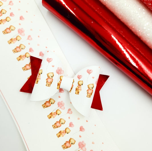 Teddy Love Border Leatherette Fabric Roll