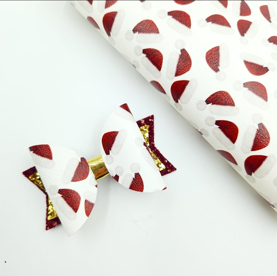 Luxury Fluffy Santa Hats Artisan Leatherette