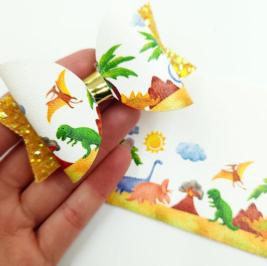 Dinosaur Border Leatherette Fabric Roll