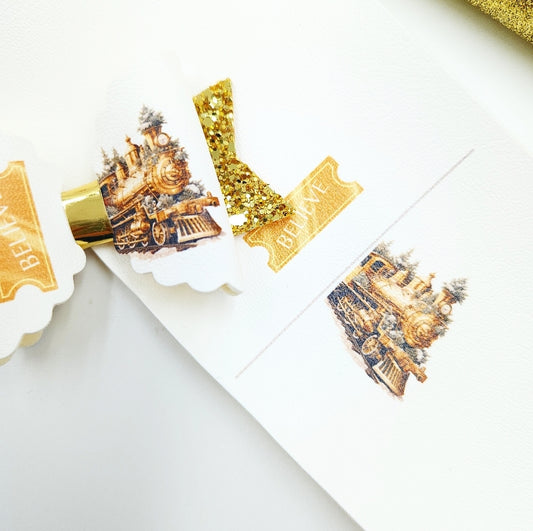 'Perfect Fit' Christmas Express Believe Leatherette Fabric Roll