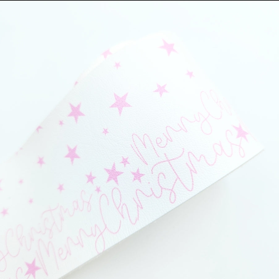 Merry Christmas Words Leatherette Fabric Roll