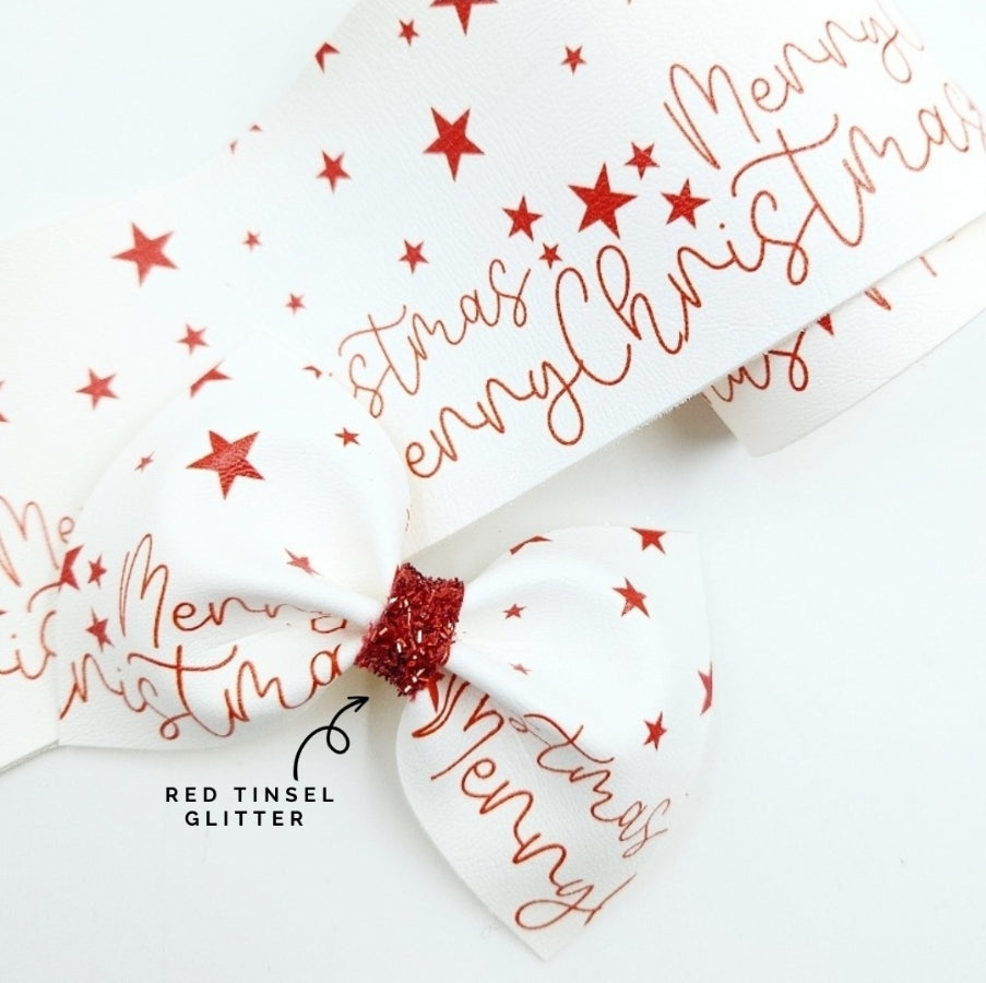 Merry Christmas Words Leatherette Fabric Roll