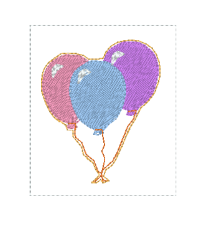 Balloons feltie - Digital Embroidery File