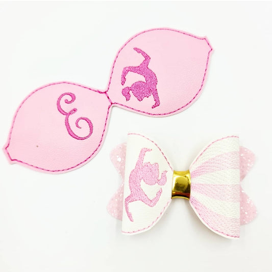 Gymnastics Motif Stitched Bows