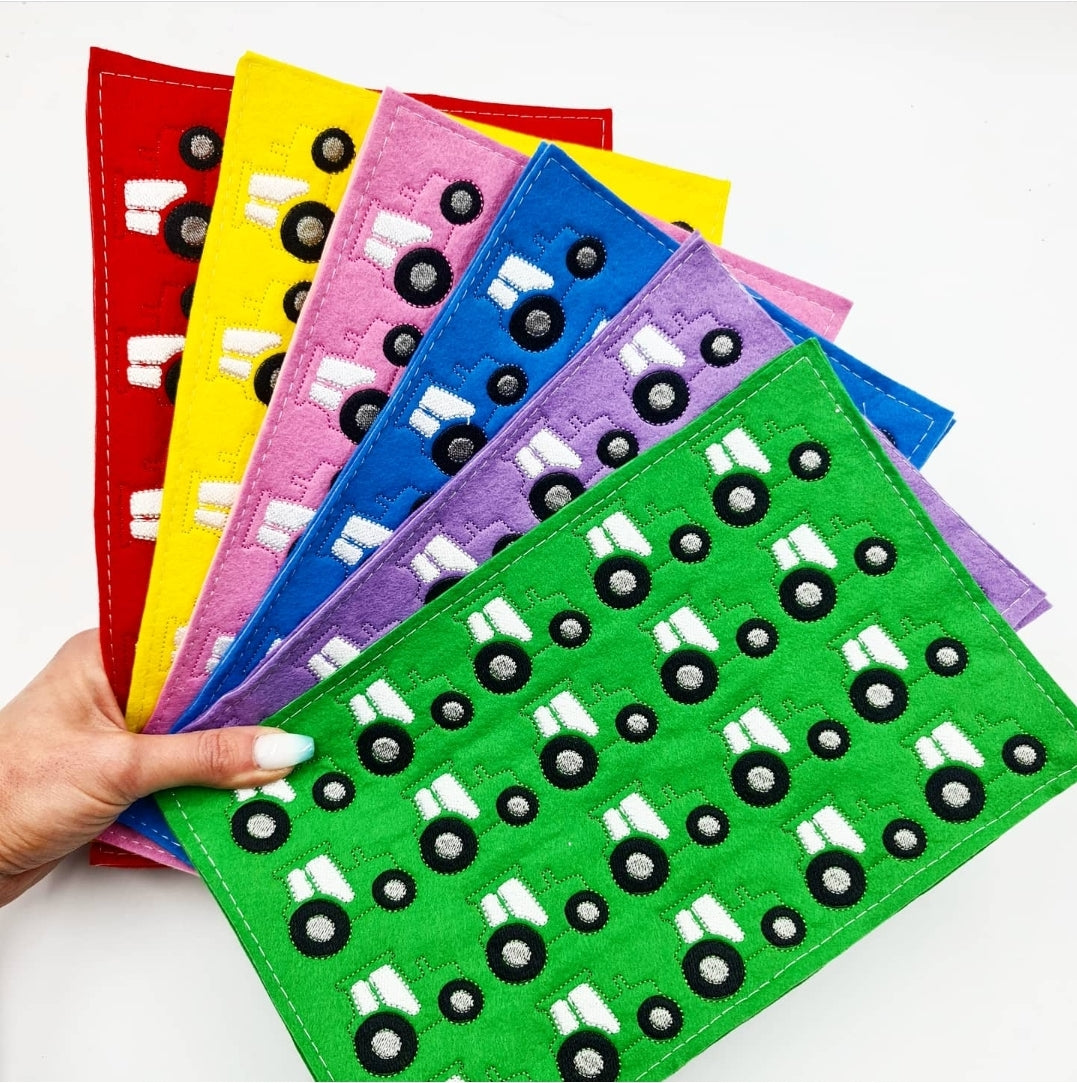 Blooming Tractor Feltie - strip of 3