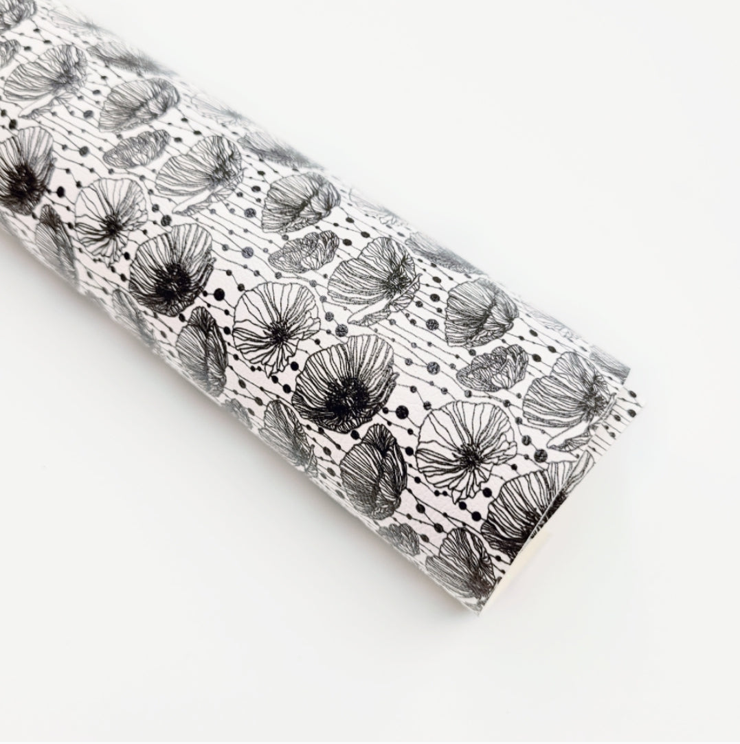 Monochrome Poppy Artisan Leatherette