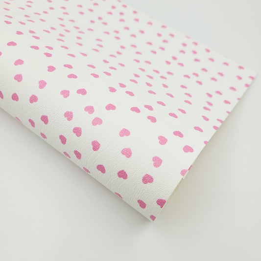 Scattered Hearts Pink Artisan Leatherette