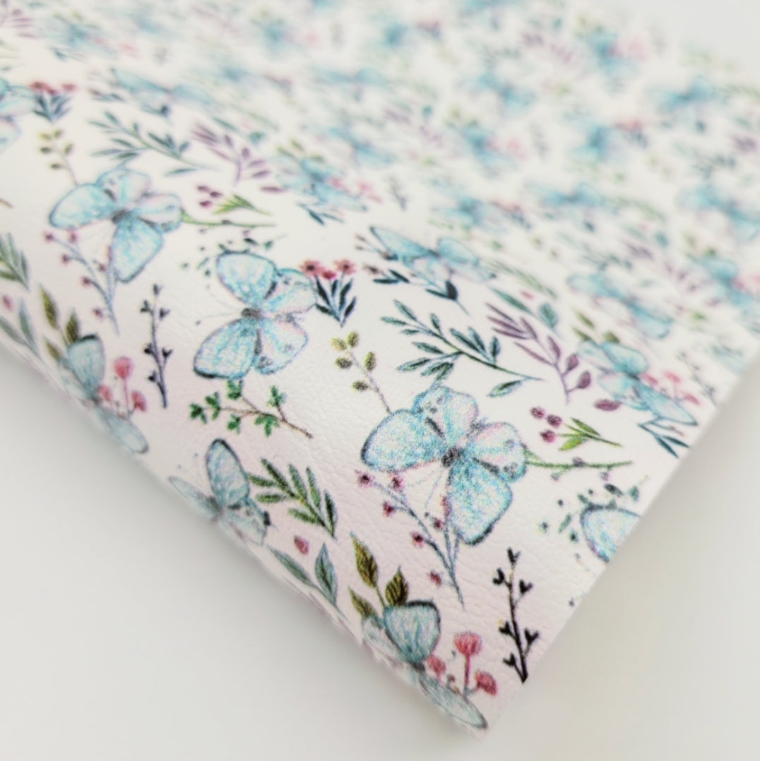 Blue Butterflies Artisan Leatherette