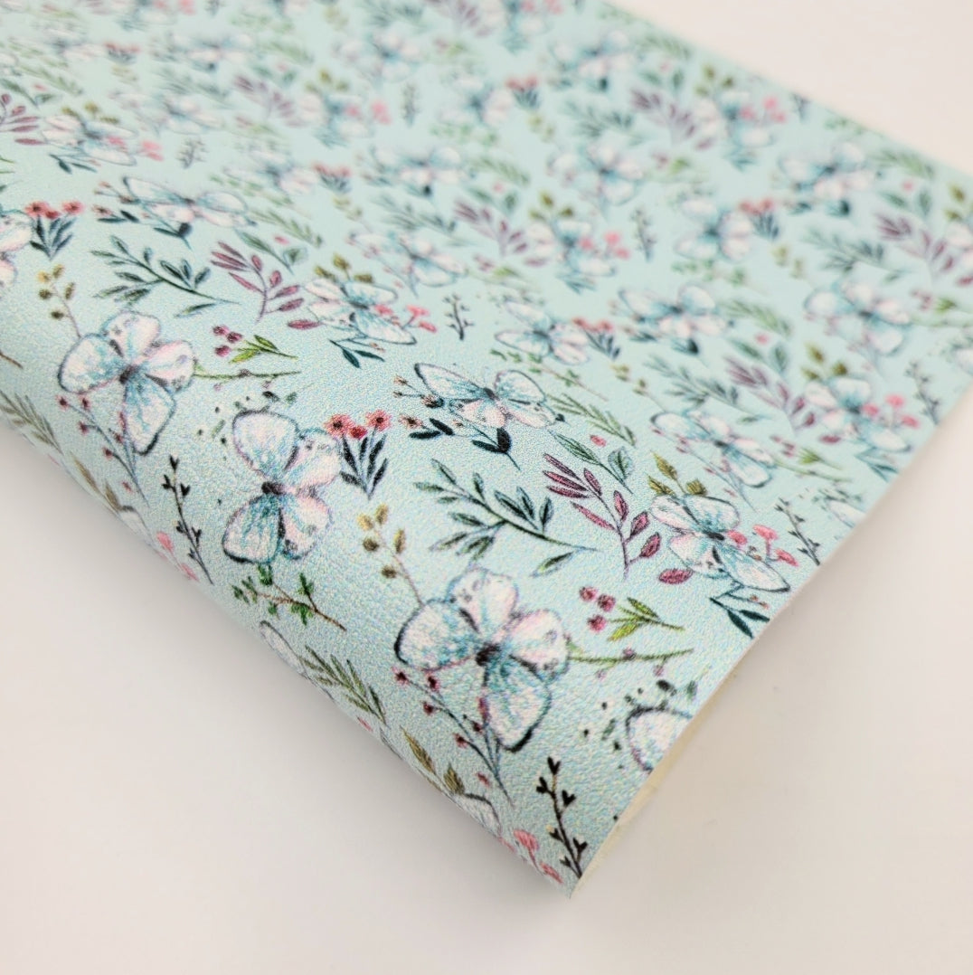 Blue Butterflies Artisan Leatherette