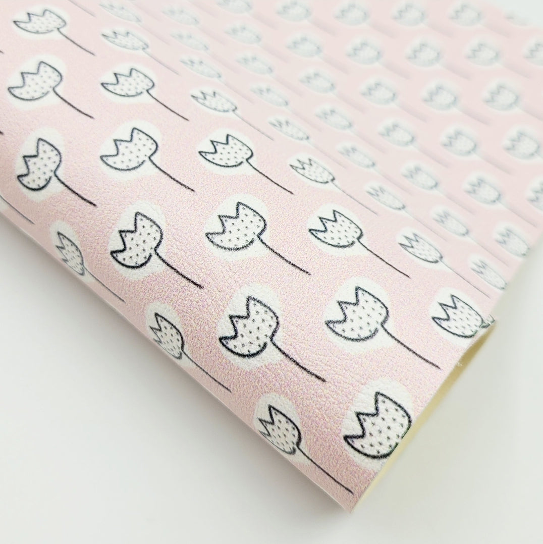 Dotty Roses on Pink Artisan Leatherette