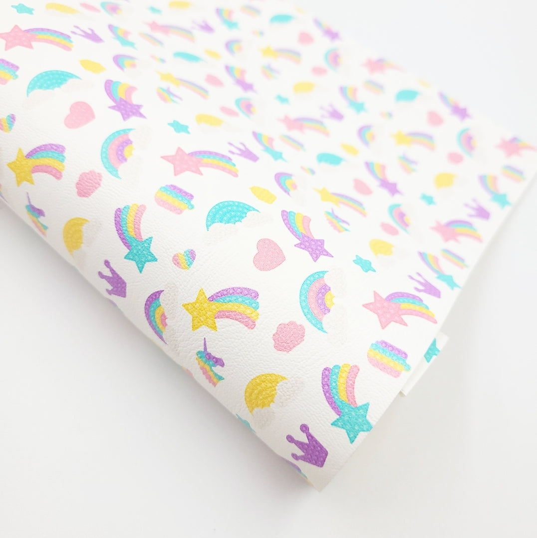Poppit Pastel Stars and Rainbows Artisan Leatherette