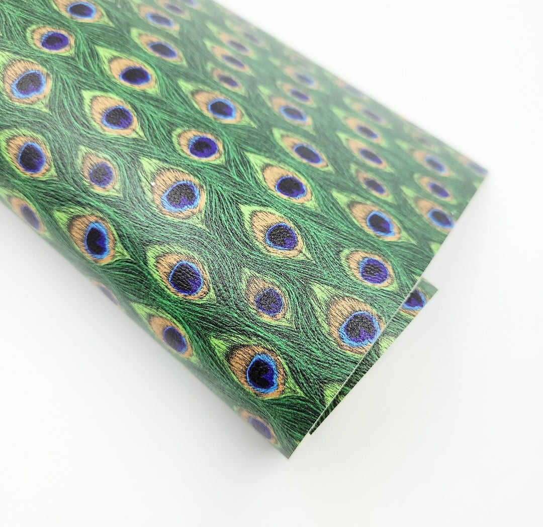 Peacock Tail Feather Artisan Leatherette
