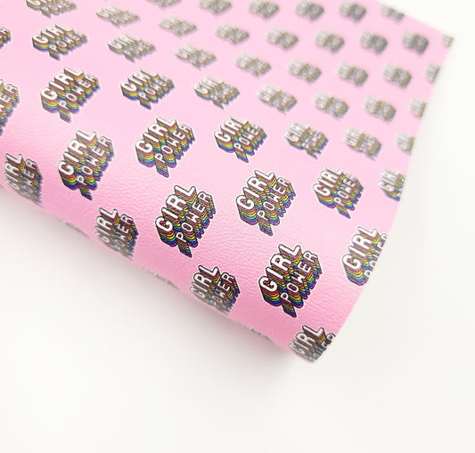 Girl Power on Pink Artisan Leatherette