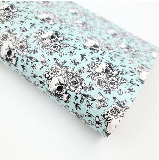 Skulls on Mint Artisan Leatherette