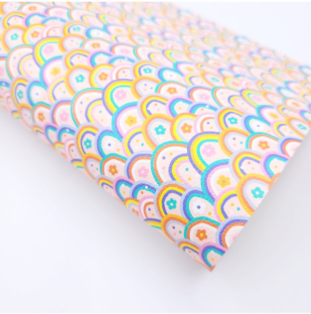 Whimsical Daisy & Rainbow Artisan Leatherette