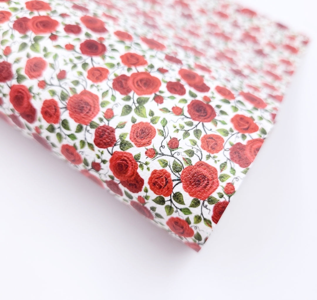 English Red Roses Artisan Leatherette