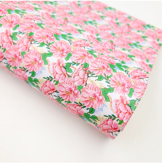 Pink Peonies Artisan Leatherette