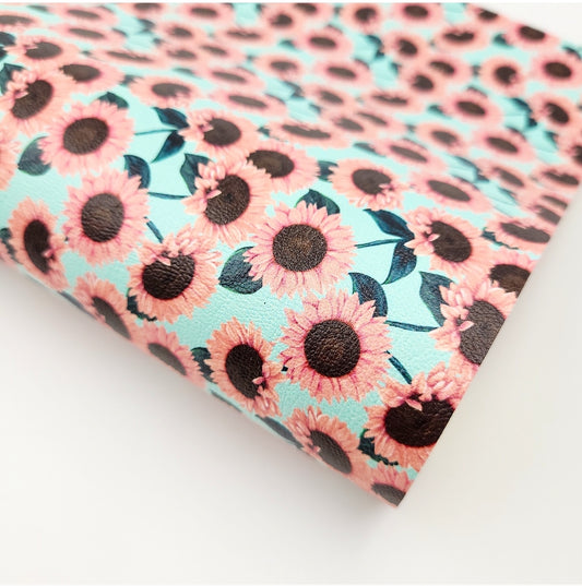 Pink Sunflowers Artisan Leatherette