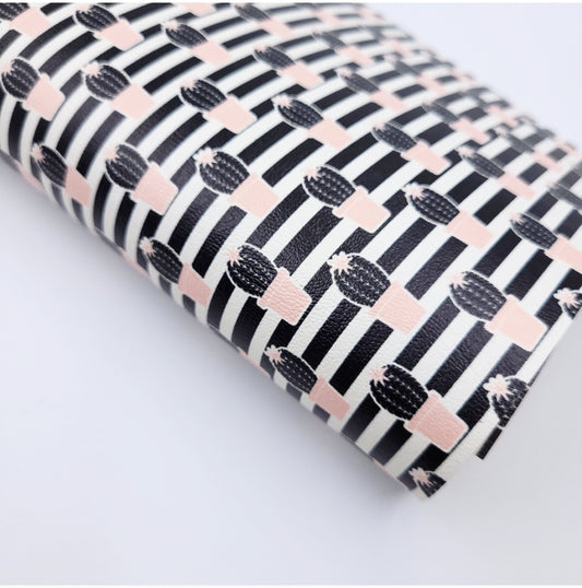 Monochrome Cacti Artisan Leatherette