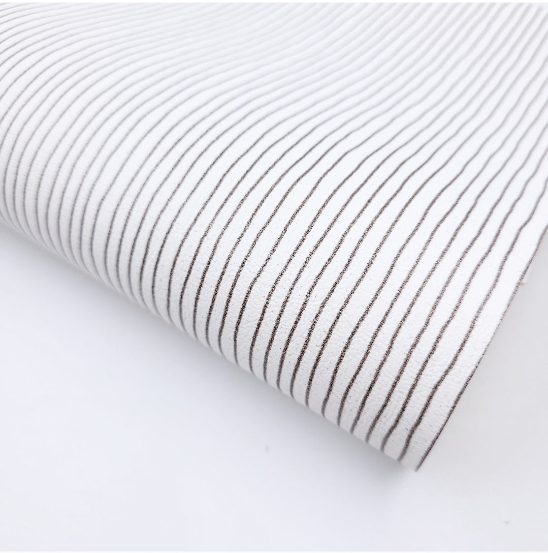 Black Pin Stripe Artisan Leatherette