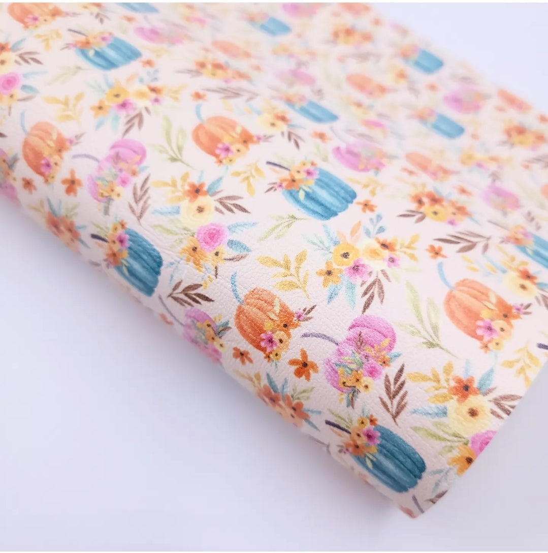 Pumpkin Flowers Artisan Leatherette