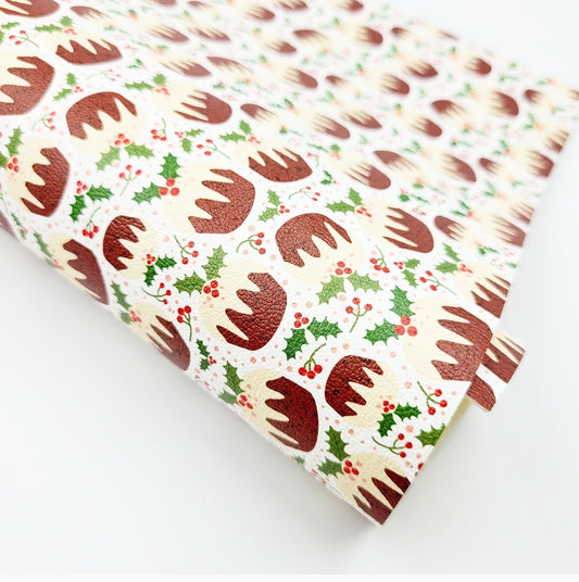 Christmas Pudding and Holly Artisan Leatherette