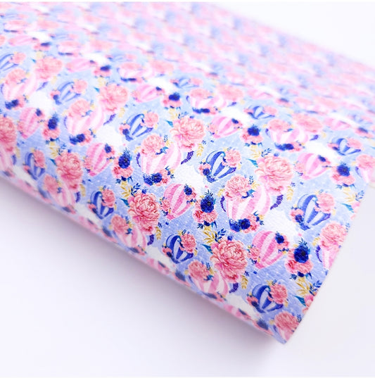 Blue & Pink Hot Air Balloons Artisan Leatherette