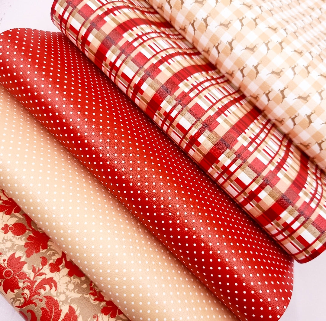 Country Christmas Polka Dot Artisan Leatherette