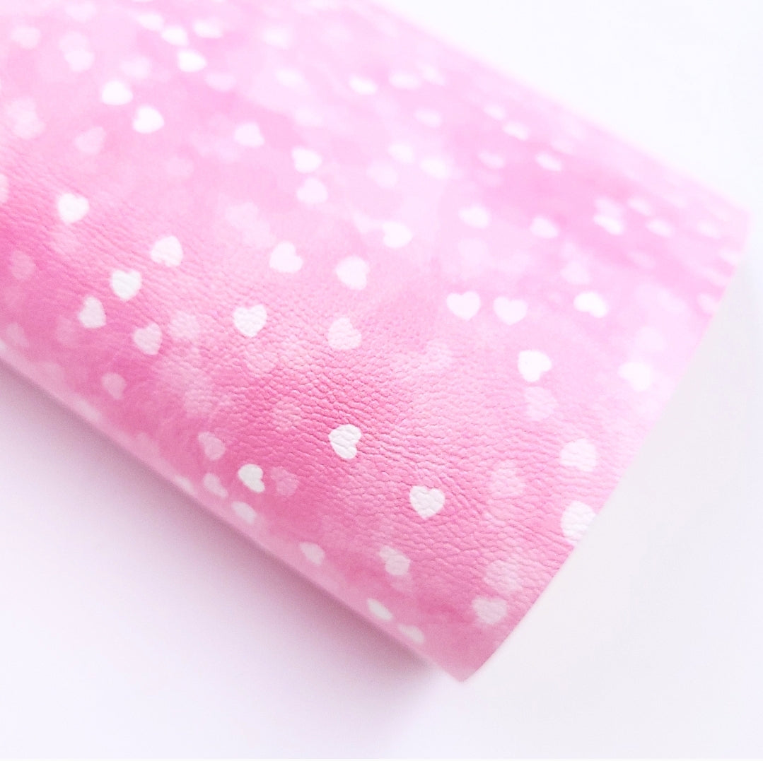 Pink Bokeh Hearts Artisan Leatherette