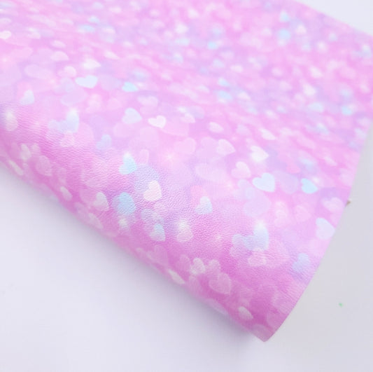 Lilac & Pink Bokeh Hearts Artisan Leatherette