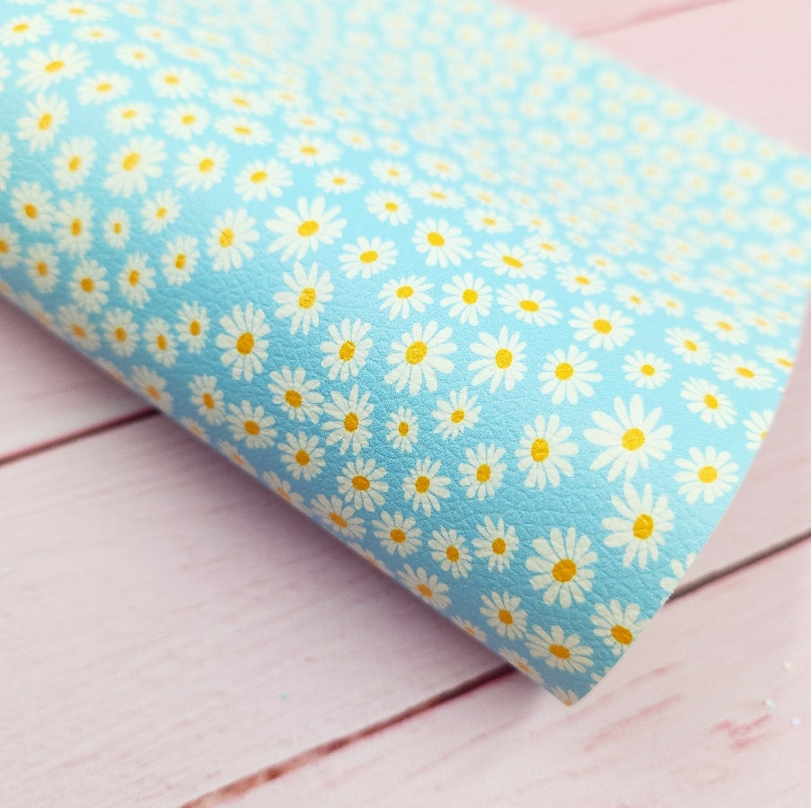 Daisy Chain Blue Artisan Leatherette