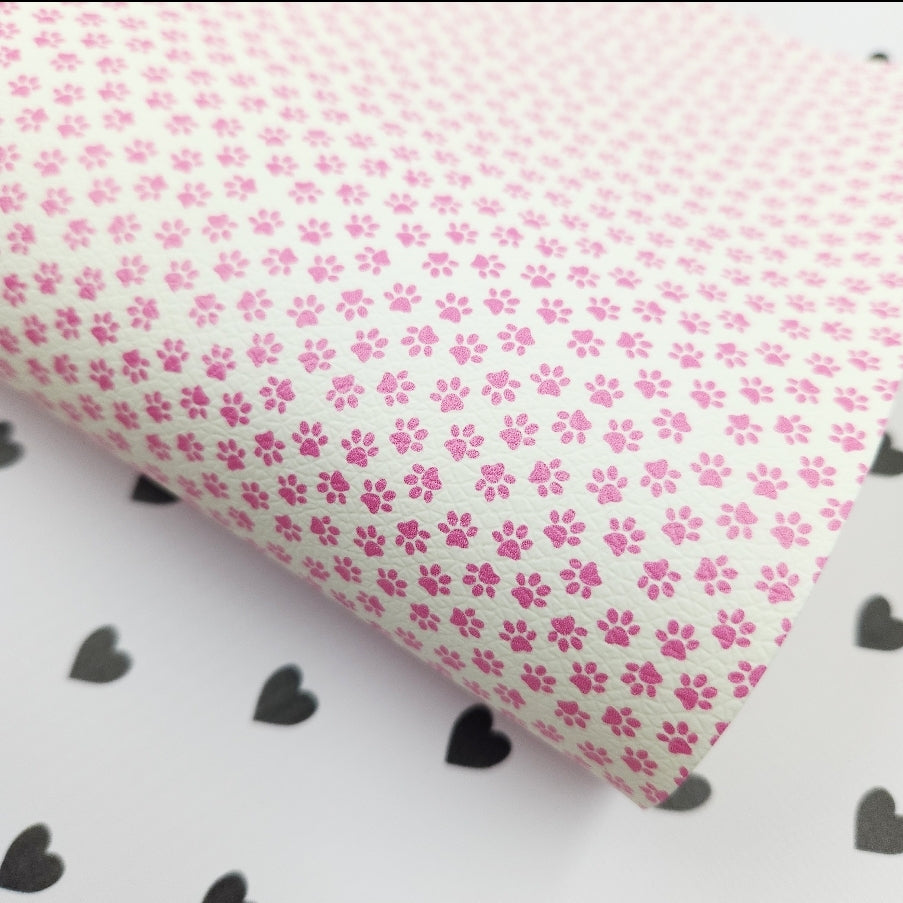 Pink Puppy Paws Artisan Leatherette