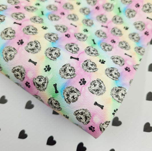 Cockapoo on Rainbow Artisan Leatherette