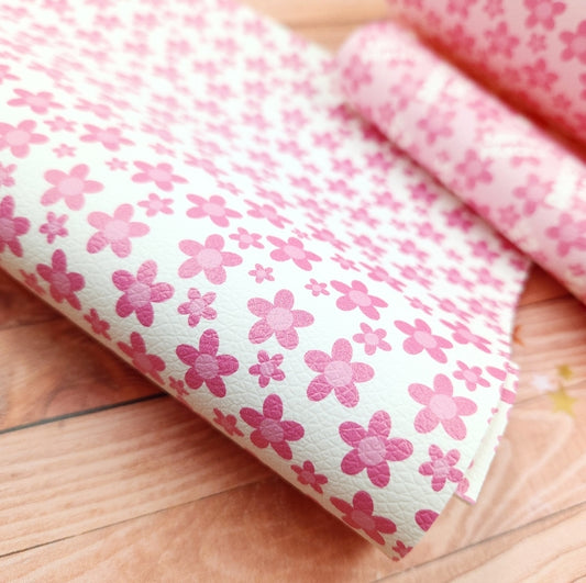 Pink Daisies on White (Daddy's World) Artisan Leatherette